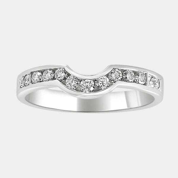 Hand made Custom Fitted Wedding Ring with Round Brilliant cut Diamonds
