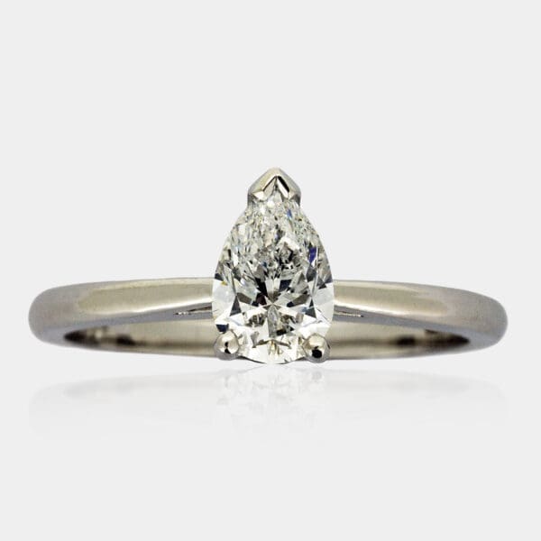 Pear Shape Solitaire Diamond Engagement Ring