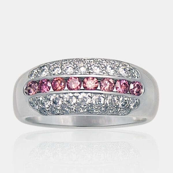 Cathy Pink Sapphire and Pave Diamond Ring