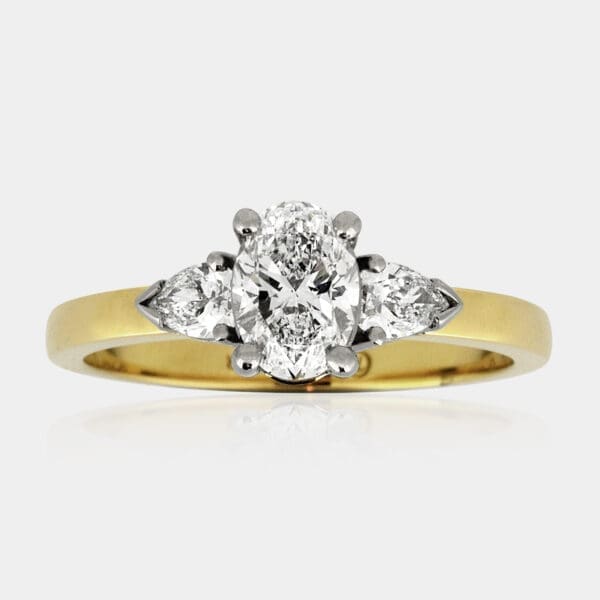Bronte Trilogy ring with Oval & pear cut diamonds