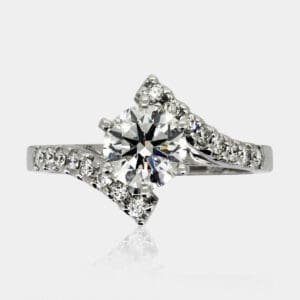 Evrim Designer diamond engagement ring with crossover band