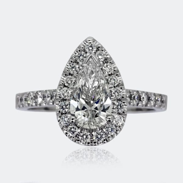 Olivia Pear Shaped Halo Engagement Ring